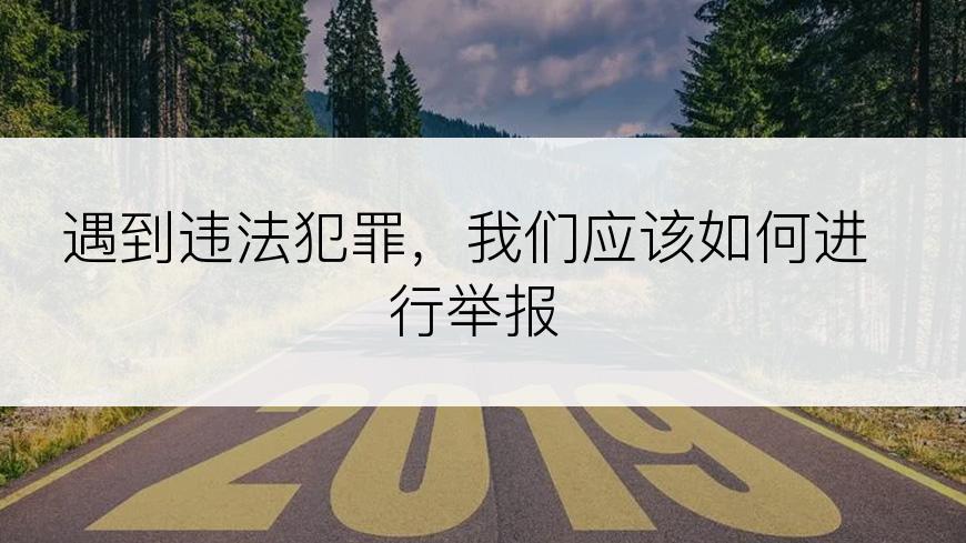 遇到违法犯罪，我们应该如何进行举报