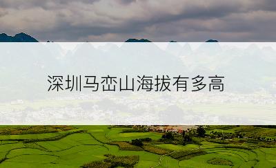 深圳马峦山海拔有多高