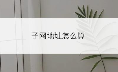 子网地址怎么算