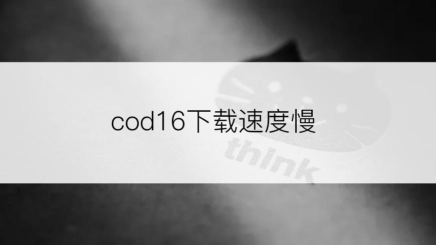 cod16下载速度慢