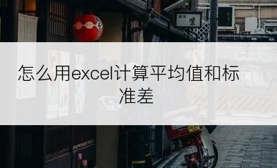 怎么用excel计算平均值和标准差