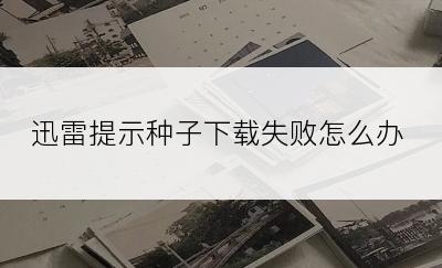 迅雷提示种子下载失败怎么办