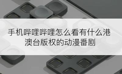 手机哔哩哔哩怎么看有什么港澳台版权的动漫番剧