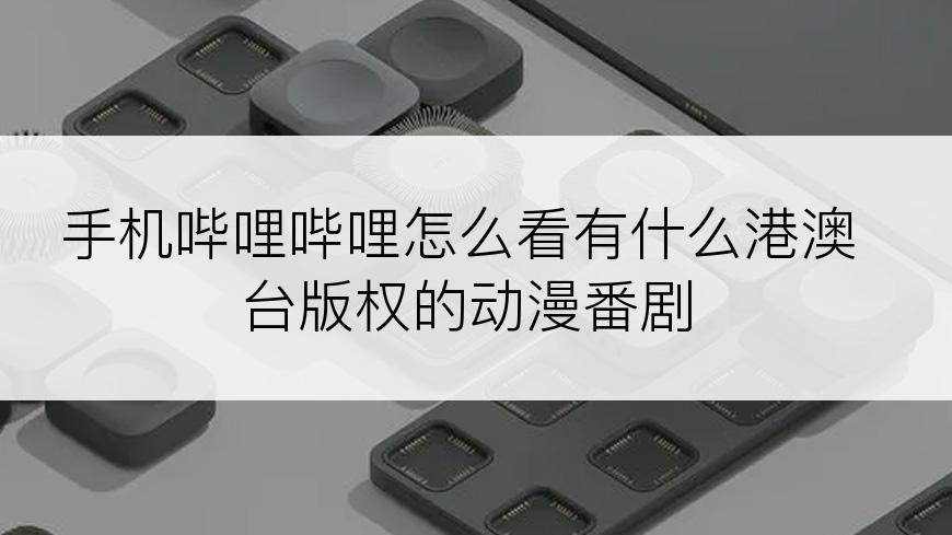 手机哔哩哔哩怎么看有什么港澳台版权的动漫番剧