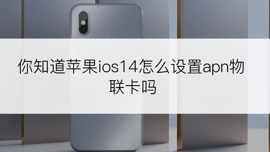 你知道苹果ios14怎么设置apn物联卡吗