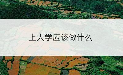 上大学应该做什么