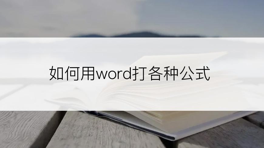 如何用word打各种公式