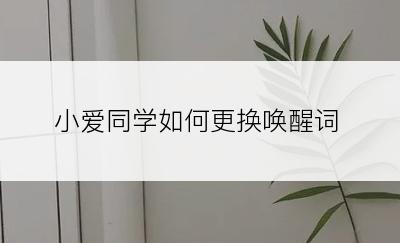 小爱同学如何更换唤醒词