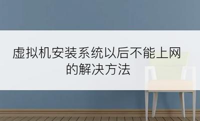 虚拟机安装系统以后不能上网的解决方法