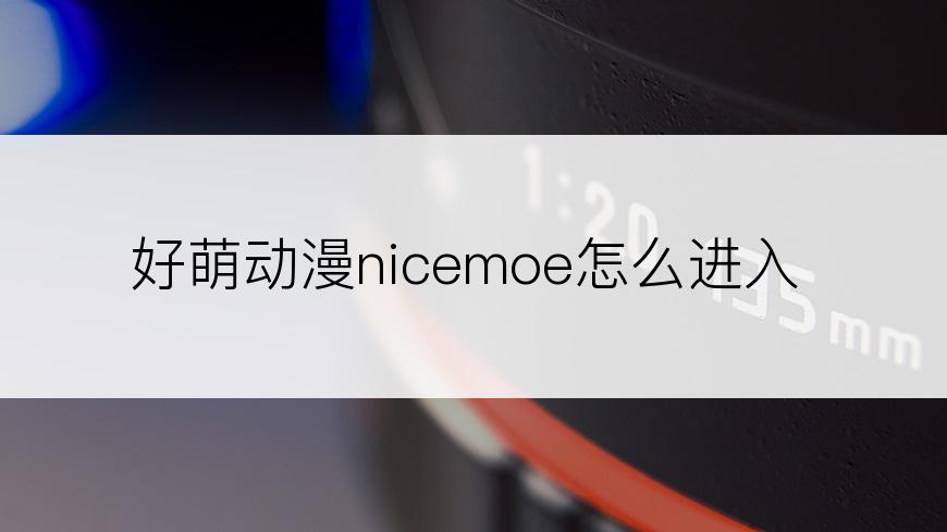 好萌动漫nicemoe怎么进入