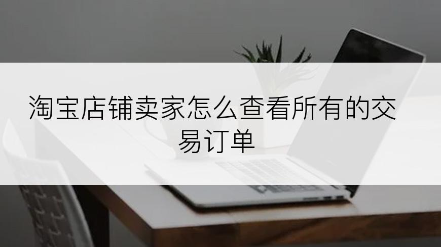 淘宝店铺卖家怎么查看所有的交易订单