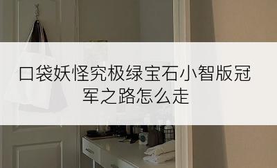 口袋妖怪究极绿宝石小智版冠军之路怎么走