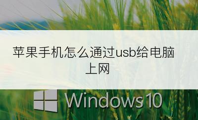 苹果手机怎么通过usb给电脑上网