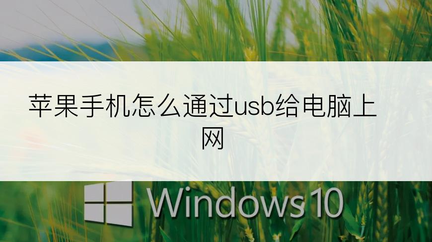 苹果手机怎么通过usb给电脑上网