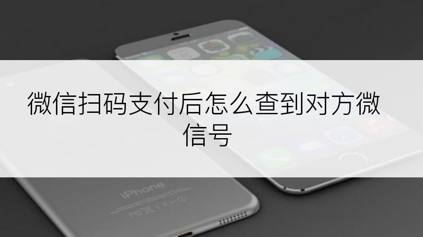 微信扫码支付后怎么查到对方微信号