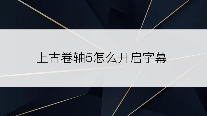 上古卷轴5怎么开启字幕