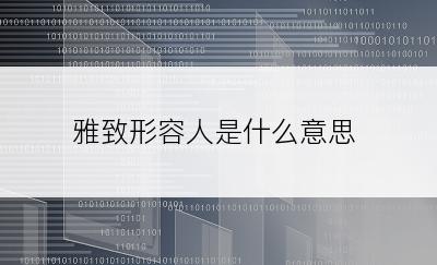 雅致形容人是什么意思