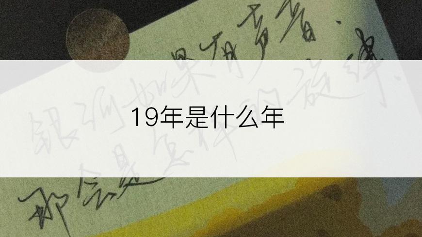 19年是什么年