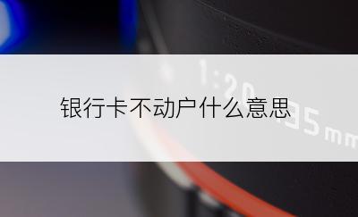 银行卡不动户什么意思