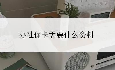 办社保卡需要什么资料