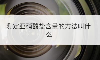 测定亚硝酸盐含量的方法叫什么