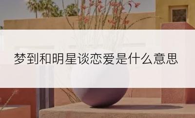 梦到和明星谈恋爱是什么意思