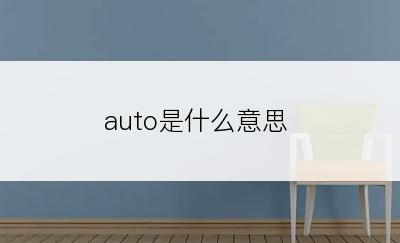 auto是什么意思