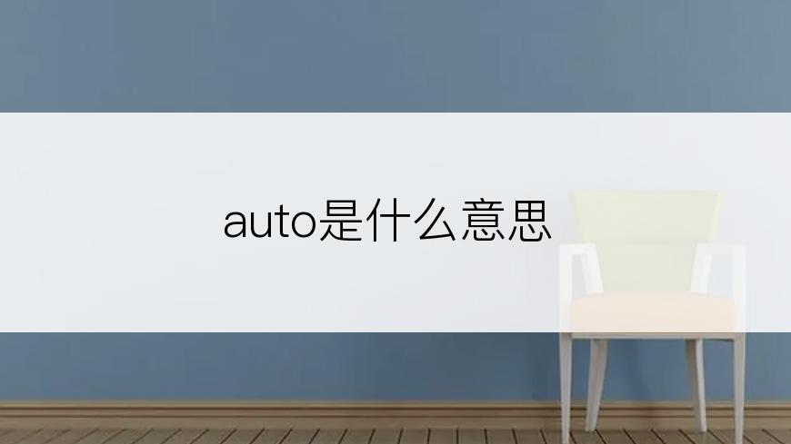 auto是什么意思