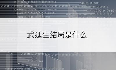 武延生结局是什么