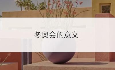 冬奥会的意义