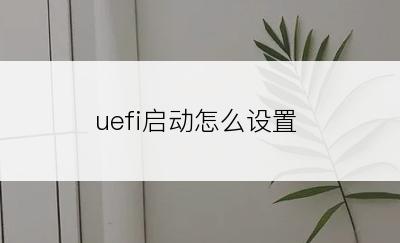 uefi启动怎么设置