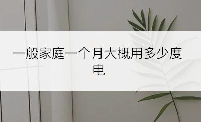 一般家庭一个月大概用多少度电