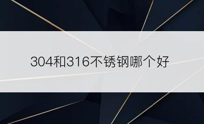 304和316不锈钢哪个好