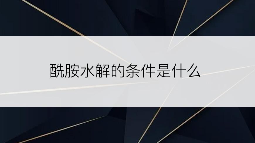 酰胺水解的条件是什么