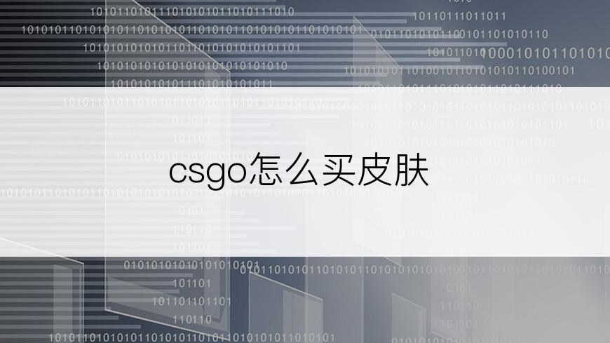 csgo怎么买皮肤