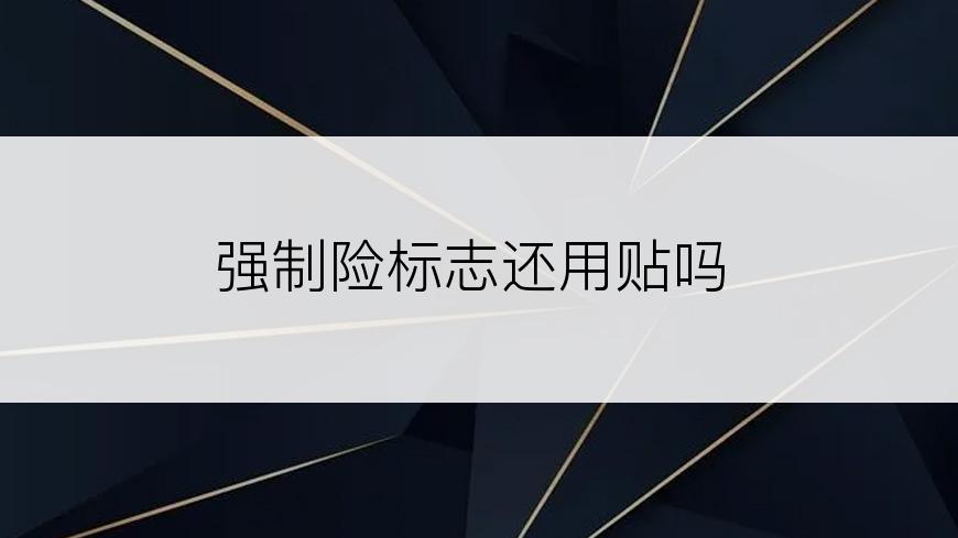 强制险标志还用贴吗