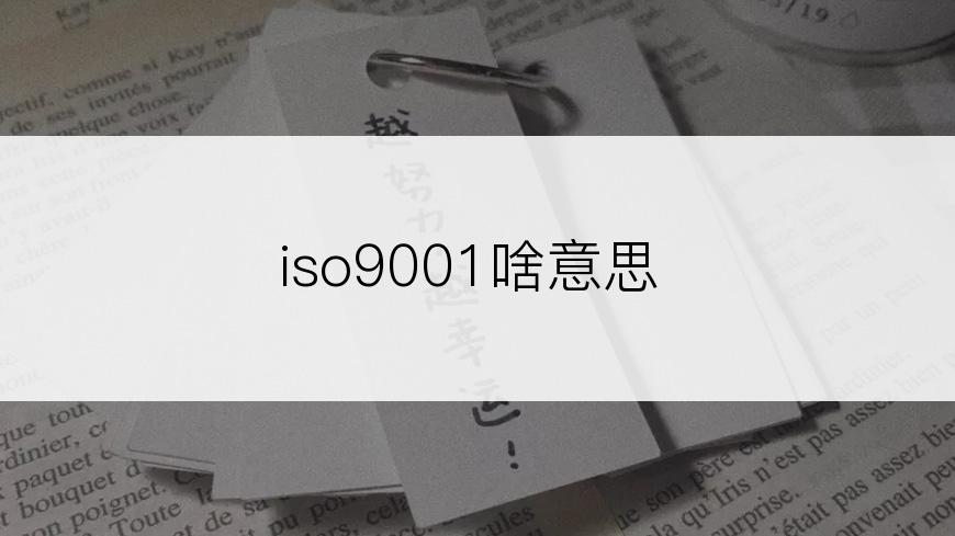 iso9001啥意思