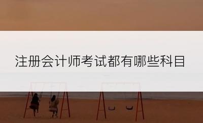 注册会计师考试都有哪些科目