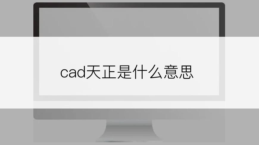 cad天正是什么意思