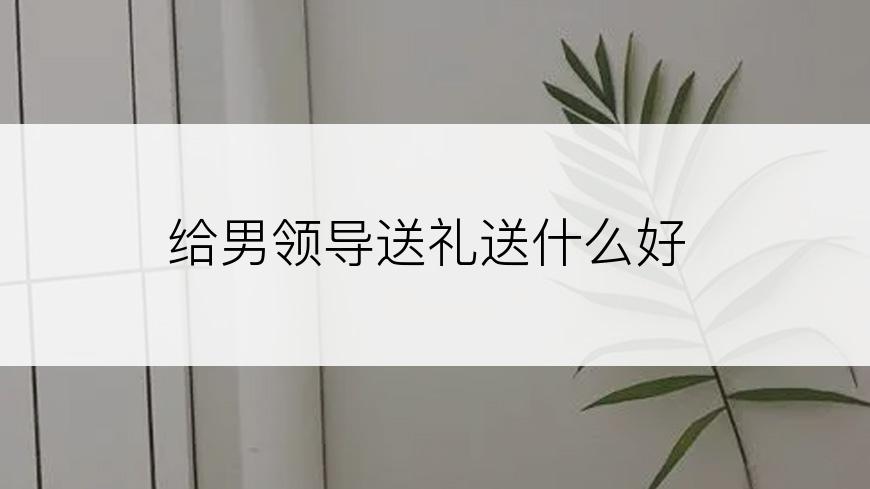 给男领导送礼送什么好