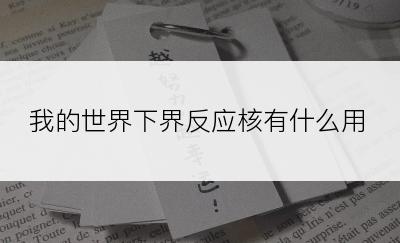 我的世界下界反应核有什么用