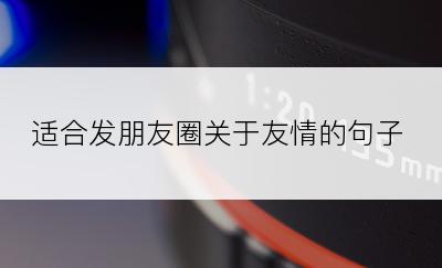 适合发朋友圈关于友情的句子