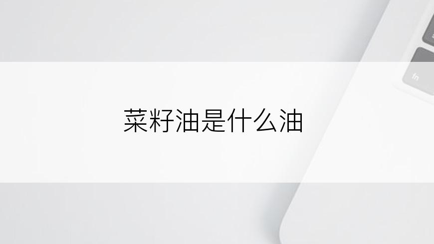 菜籽油是什么油