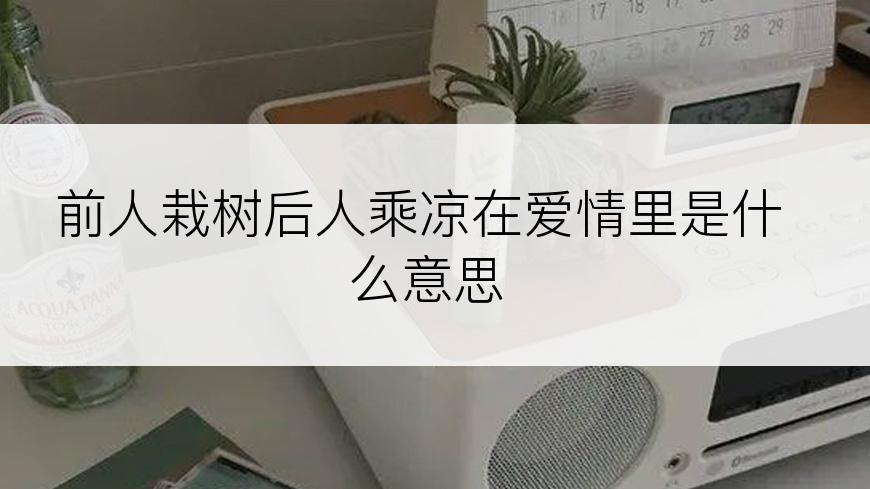 前人栽树后人乘凉在爱情里是什么意思