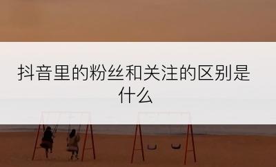 抖音里的粉丝和关注的区别是什么