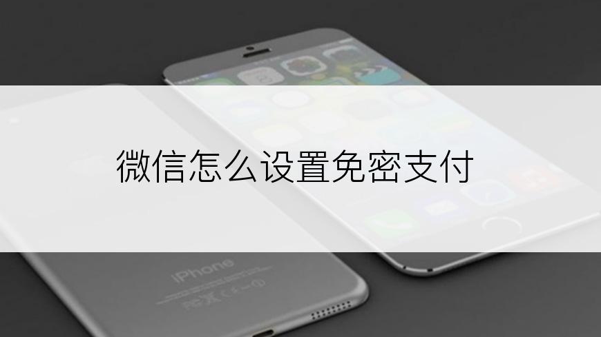 微信怎么设置免密支付