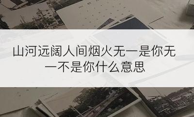 山河远阔人间烟火无一是你无一不是你什么意思