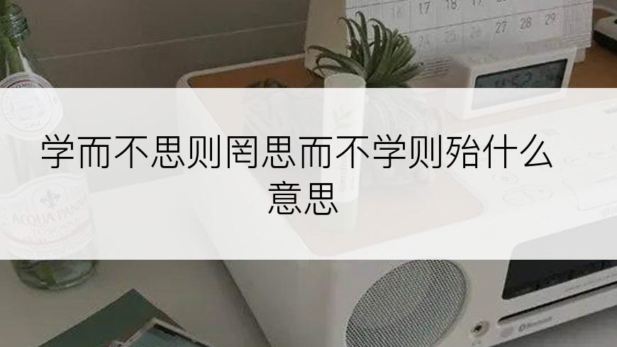 学而不思则罔思而不学则殆什么意思