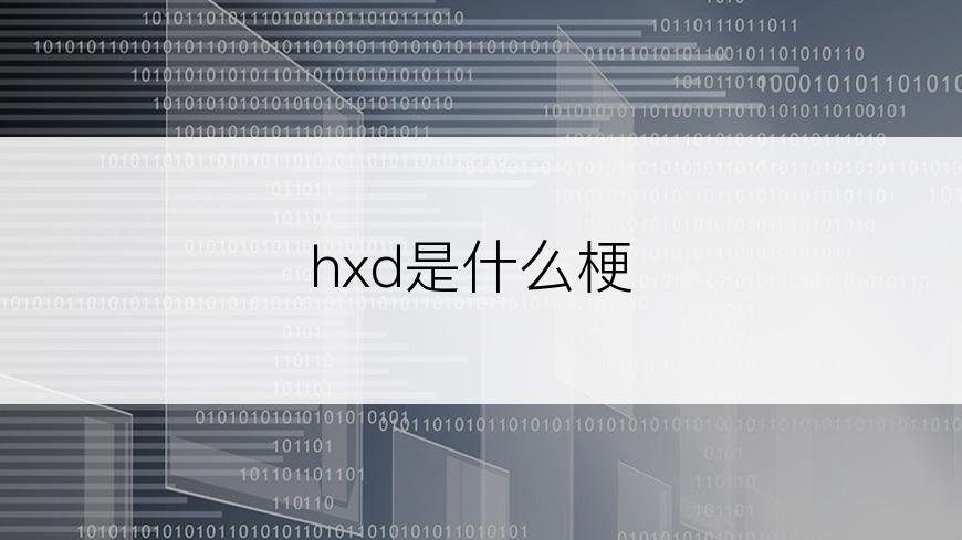 hxd是什么梗