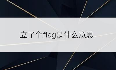 立了个flag是什么意思